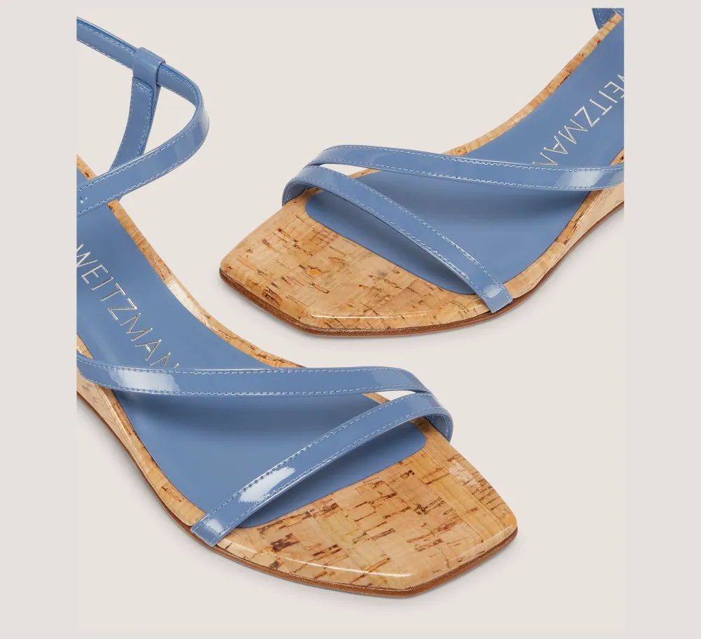Stuart Weitzman Mid Heel Sandals|Wedges & Espadrilles-CHANGE LOCATION Patent leather/Blue Steel