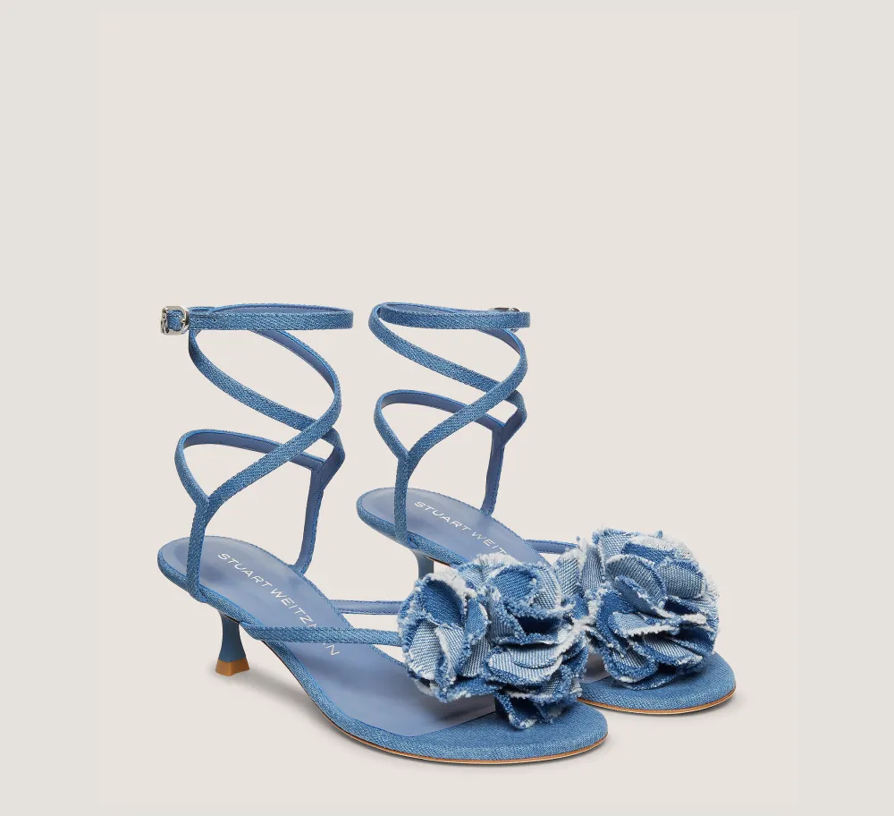 Stuart Weitzman Mid Heel Sandals|The Occasion Edit-CHANGE LOCATION Vintage denim/Washed Blue Denim