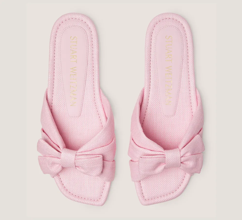 Stuart Weitzman Flat & Low Heel Sandals|The SW Extended Sizes Collection-CHANGE LOCATION Woven linen/Ballet