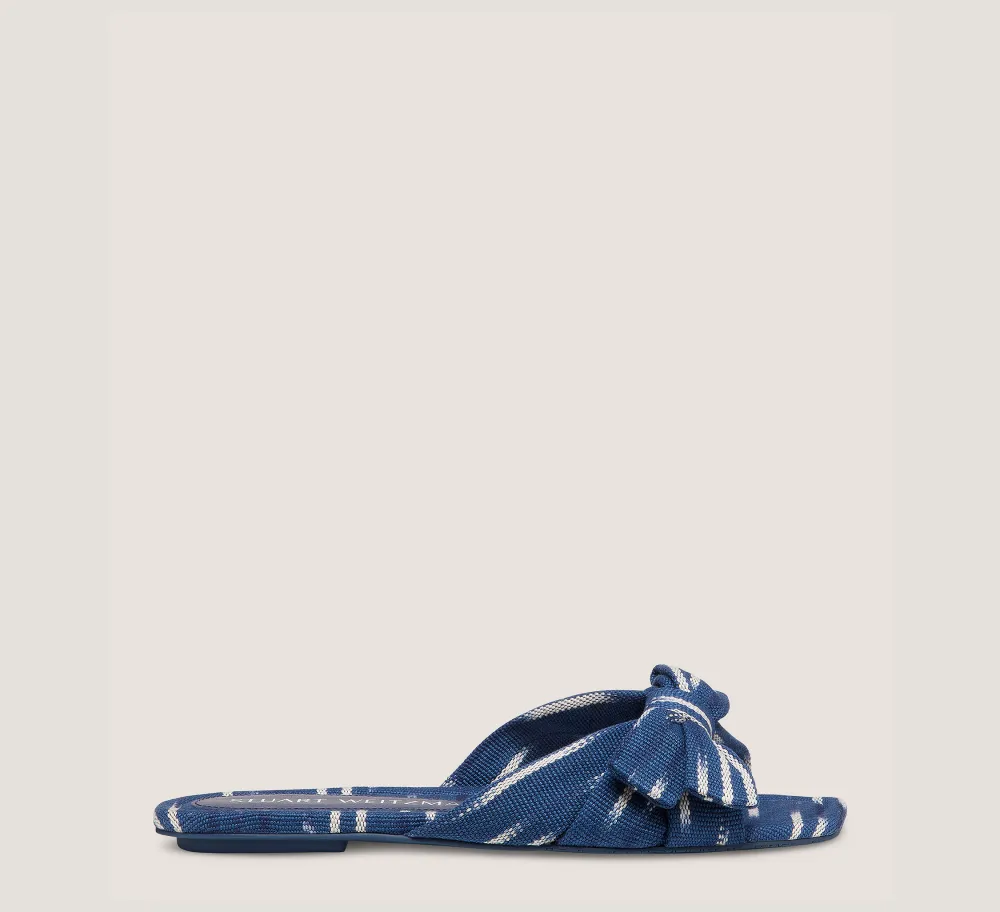 Stuart Weitzman The SW Extended Sizes Collection|Sandals-CHANGE LOCATION Ikat woven jacquard fabric/Indigo & natural