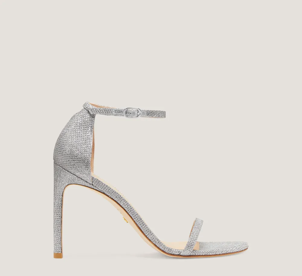 Stuart Weitzman The Nudist Collection|High Heel Sandals-CHANGE LOCATION New Noir/Silver