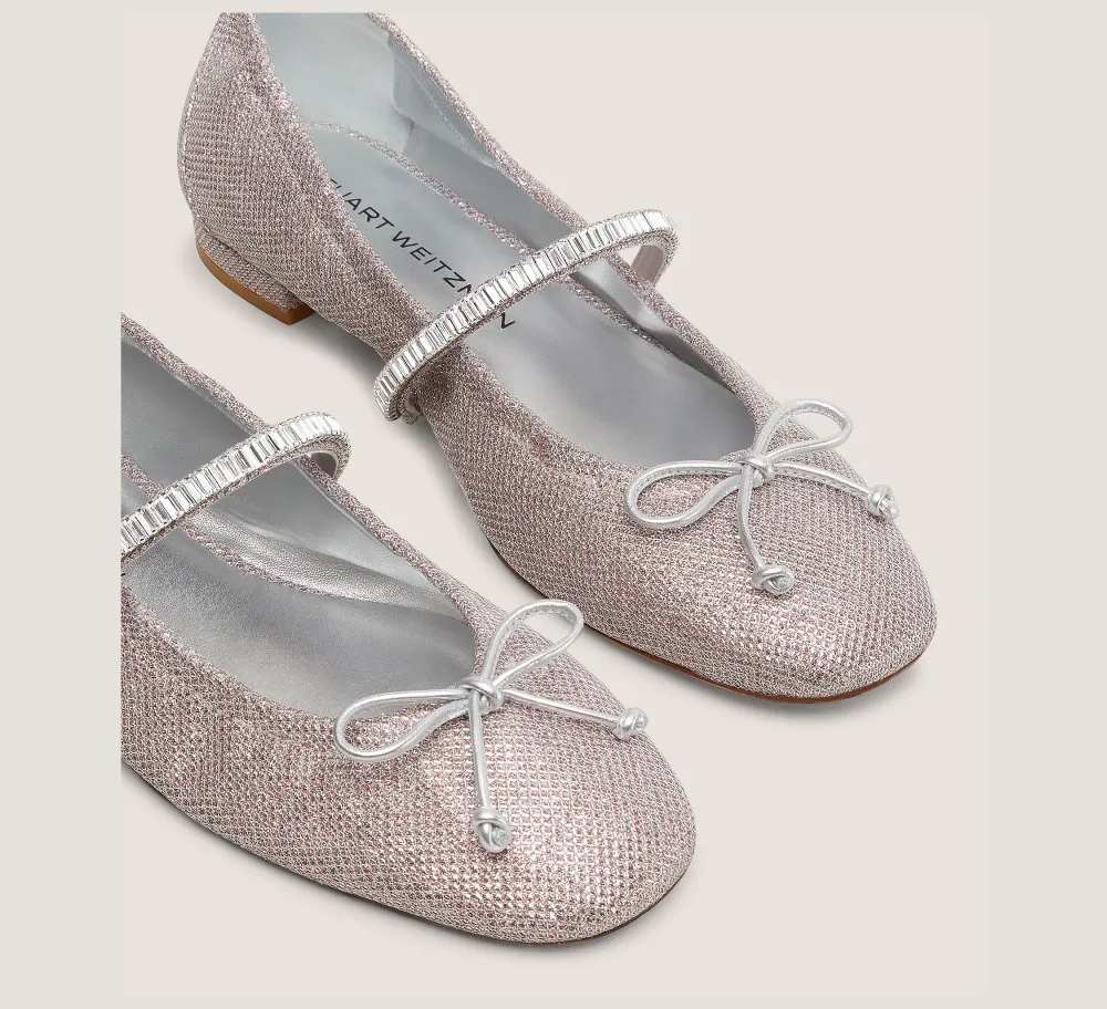 Stuart Weitzman The SW Exclusives Collection|The SW Extended Sizes Collection-CHANGE LOCATION Lamé & Crystal/Rosewater