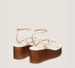 Stuart Weitzman Flat & Low Heel Sandals|Wedges & Espadrilles-CHANGE LOCATION Woven leather & wood/Seashell & walnut
