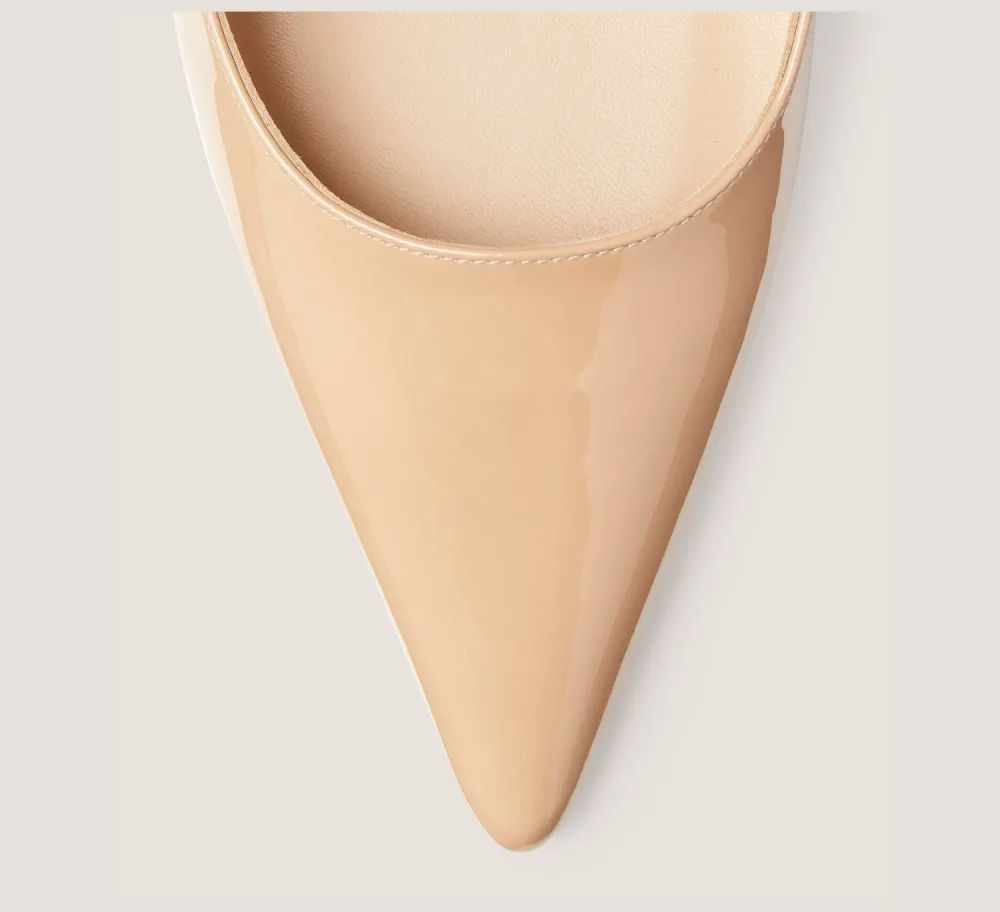 Stuart Weitzman The SW Extended Sizes Collection|Pumps & Heels-CHANGE LOCATION Patent leather/Adobe Beige