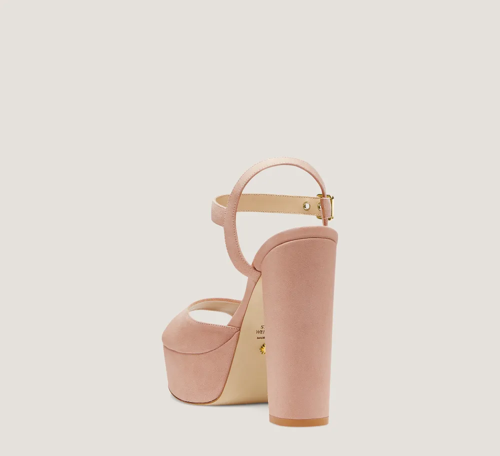Stuart Weitzman High Heel Sandals|The Bridal Collection-CHANGE LOCATION Suede/Adobe Beige