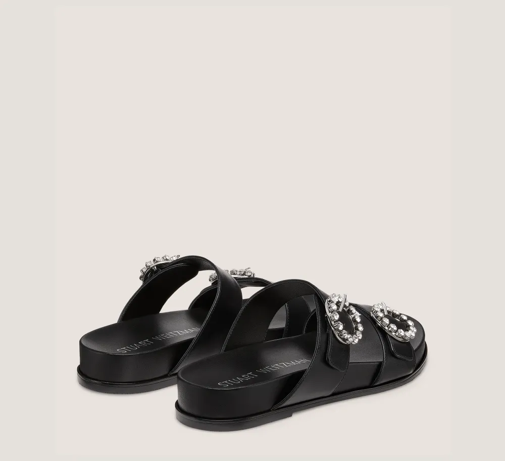 Stuart Weitzman Flat & Low Heel Sandals|The SW Extended Sizes Collection-CHANGE LOCATION Black