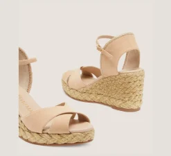 Stuart Weitzman Mid Heel Sandals|Wedges & Espadrilles-CHANGE LOCATION Suede & jute/Adobe & Natural
