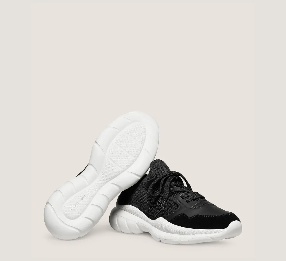 Stuart Weitzman Sneakers-CHANGE LOCATION Leather & knit fabric/Black
