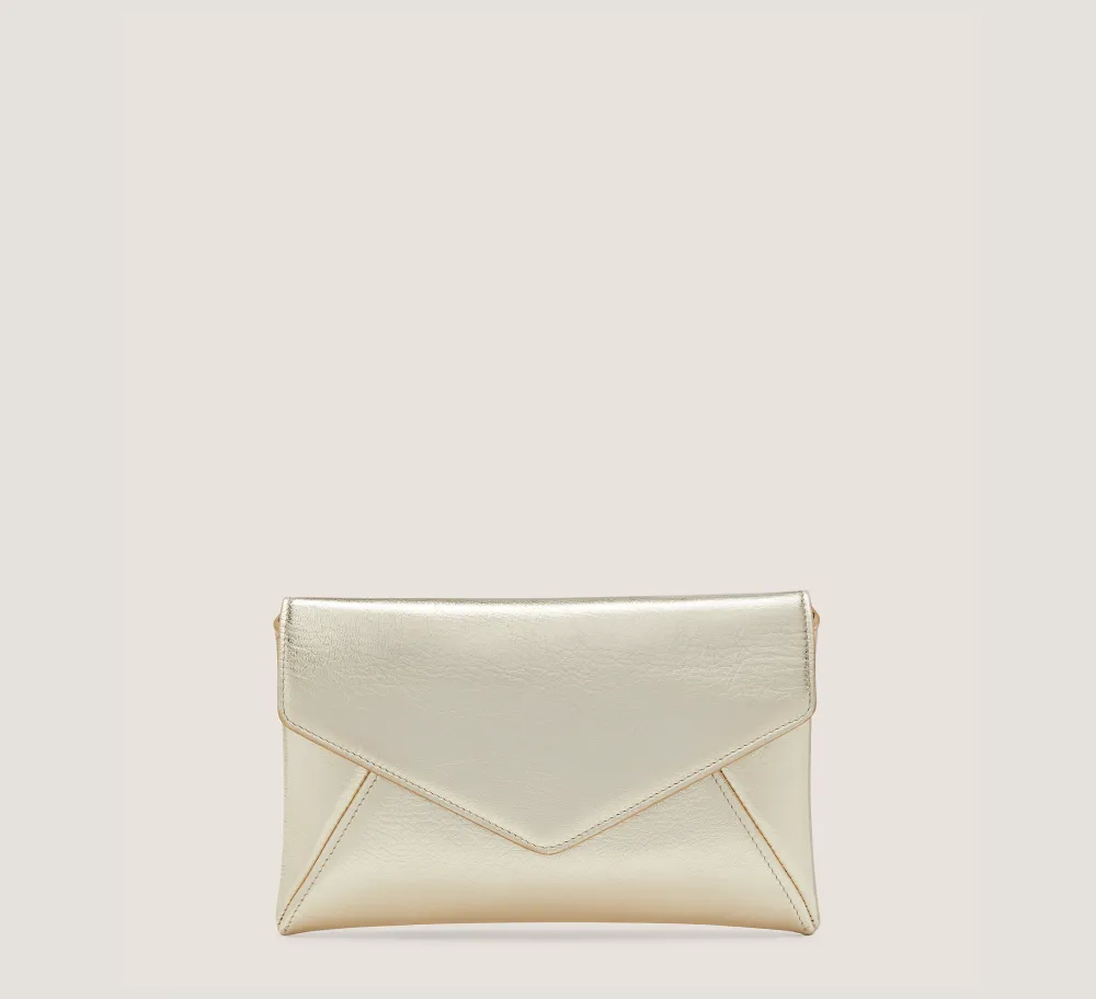 Stuart Weitzman The Occasion Edit|HANDBAGS-CHANGE LOCATION Metallic leather/Platino Gold