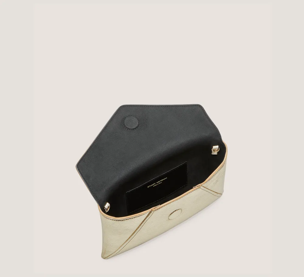 Stuart Weitzman The Occasion Edit|HANDBAGS-CHANGE LOCATION Metallic leather/Platino Gold