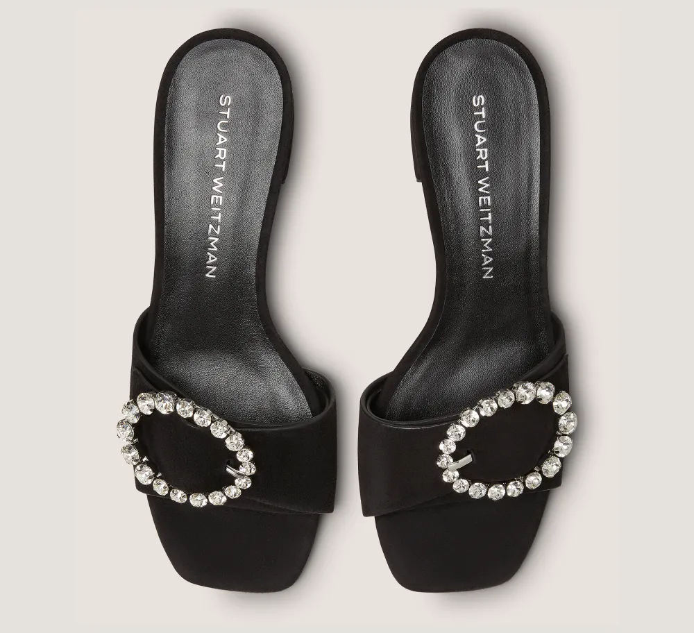 Stuart Weitzman Flat & Low Heel Sandals|Trending: Block Heels-CHANGE LOCATION Black