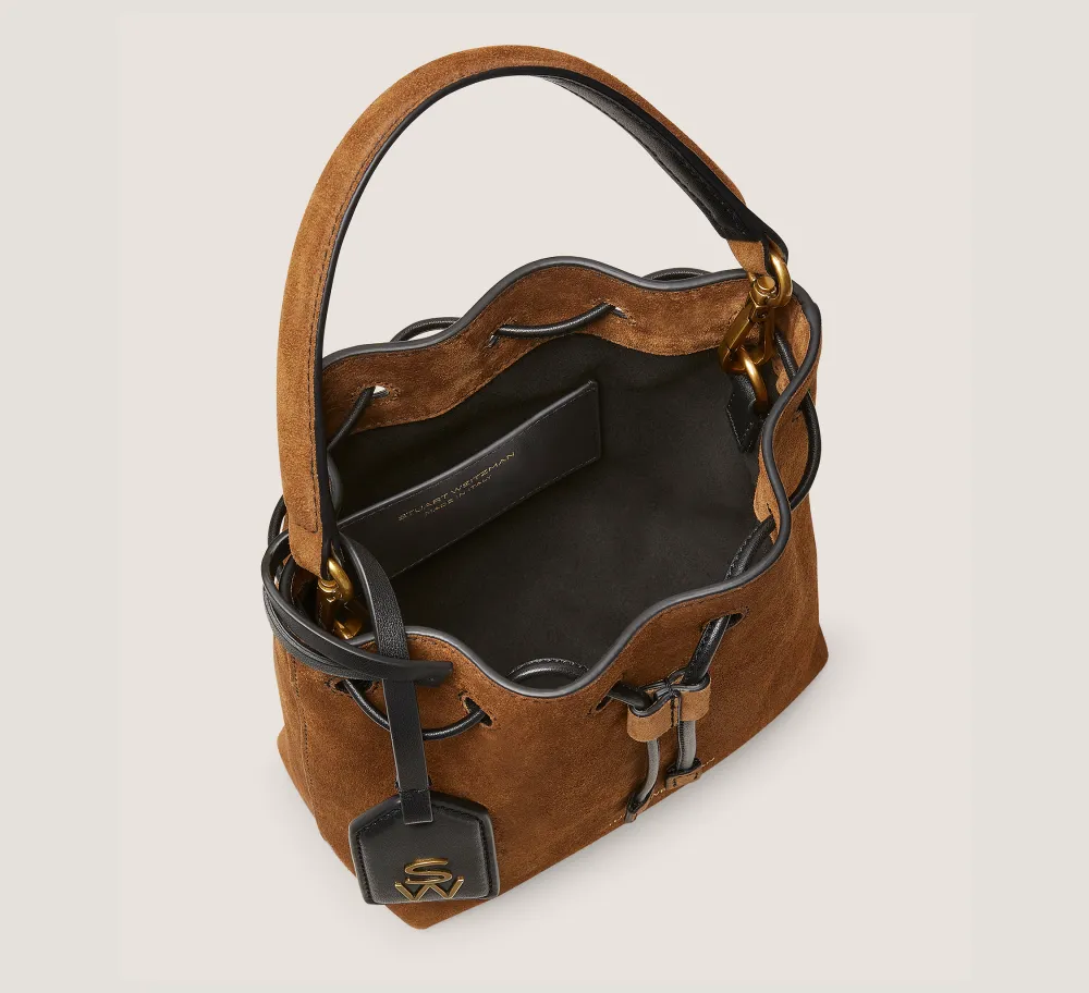 Stuart Weitzman HANDBAGS-CHANGE LOCATION Textured Suede/Coffee Brown