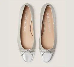 Stuart Weitzman The Work Essentials Edit|The Best Sellers Edit-CHANGE LOCATION Metallic linen & liquid metallic leather/Silver