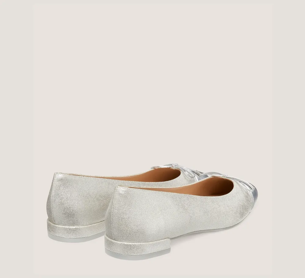 Stuart Weitzman The Work Essentials Edit|The Best Sellers Edit-CHANGE LOCATION Metallic linen & liquid metallic leather/Silver