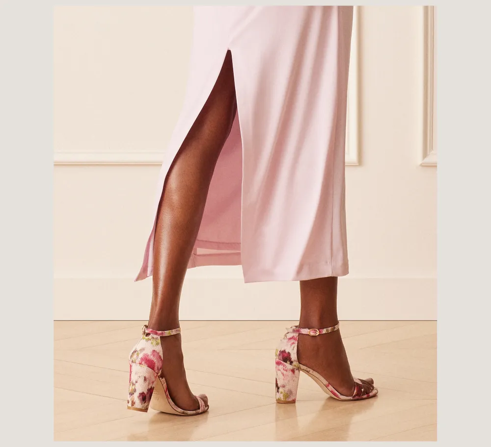 Stuart Weitzman The Occasion Edit|The SW Extended Sizes Collection-CHANGE LOCATION Floral Printed Jacquard/Pink/Multi