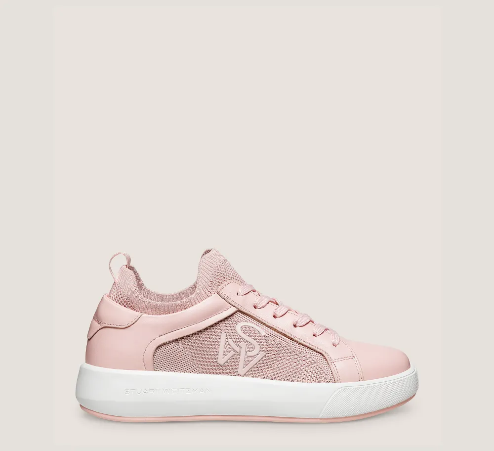 Stuart Weitzman The SW Exclusives Collection|Sneakers-CHANGE LOCATION Leather & knit fabric/Pink