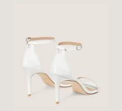 Stuart Weitzman Sandals|The Nudist Collection-CHANGE LOCATION Patent leather/White