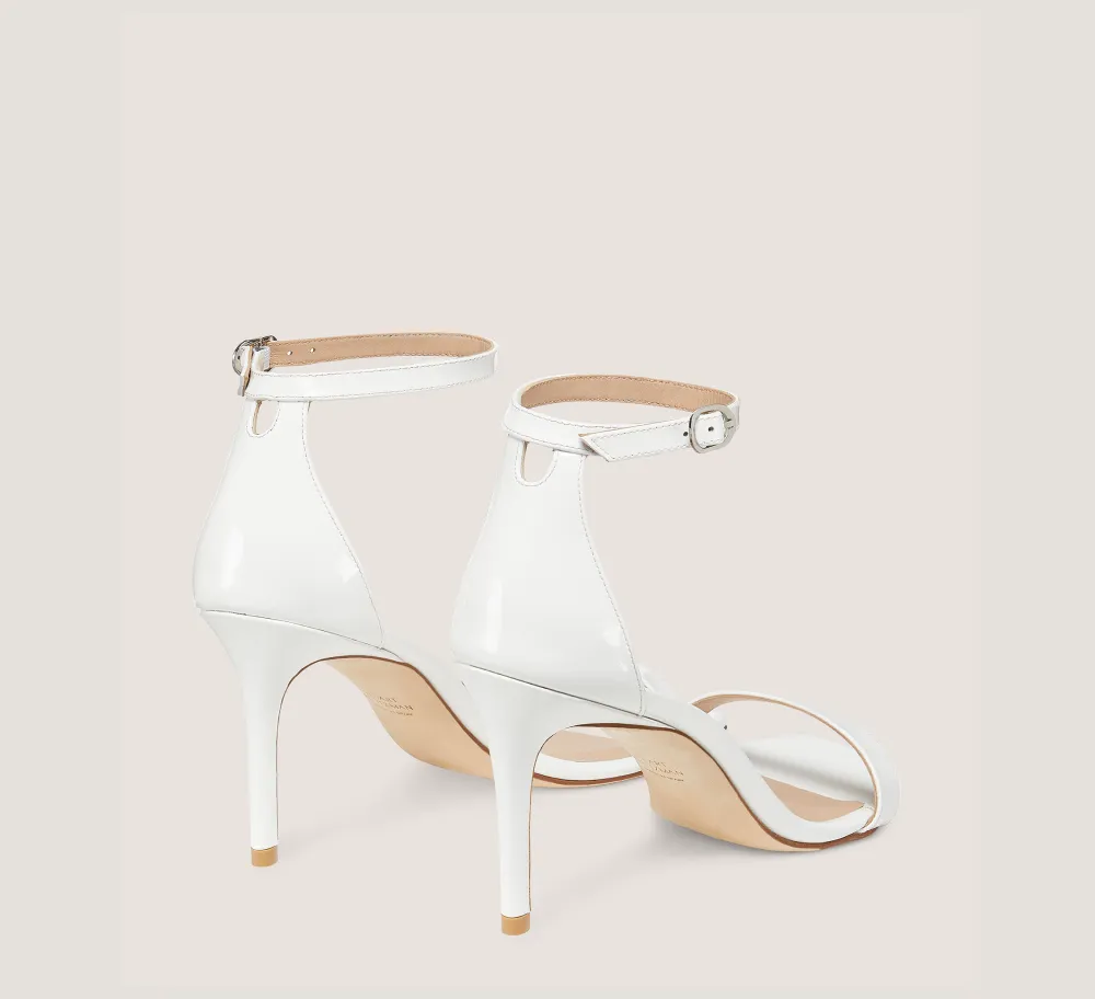 Stuart Weitzman Sandals|The Nudist Collection-CHANGE LOCATION Patent leather/White
