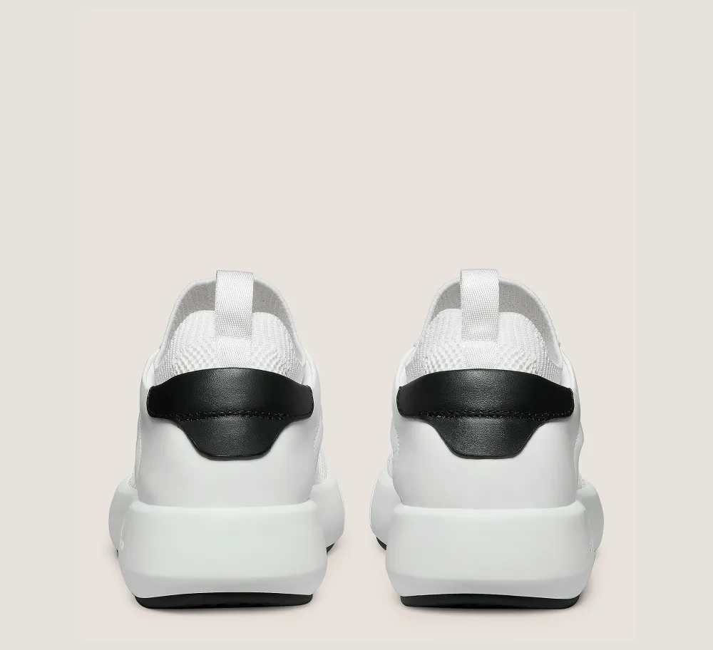Stuart Weitzman The SW Exclusives Collection|Sneakers-CHANGE LOCATION Leather & knit fabric/White & Black